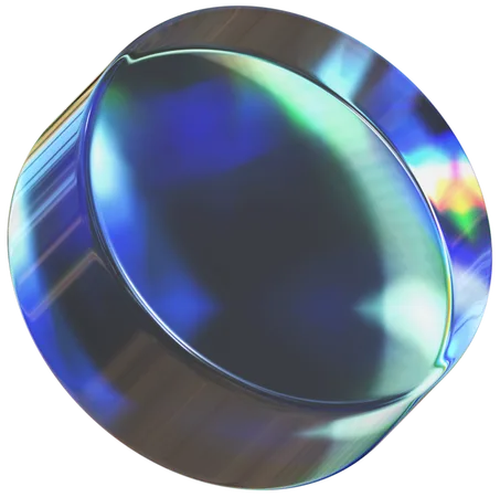Circular Glass Disc Shapes  3D Icon