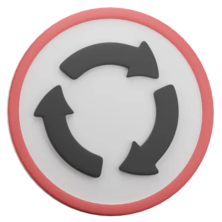 Circular Intersection  3D Icon