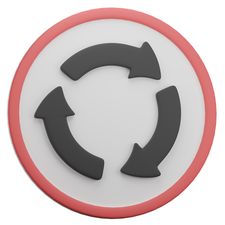 Circular Intersection  3D Icon