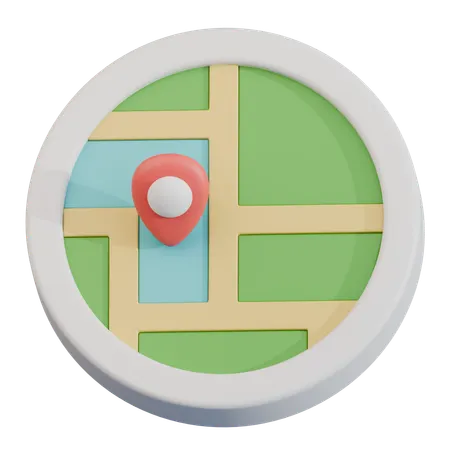 원형 지도  3D Icon