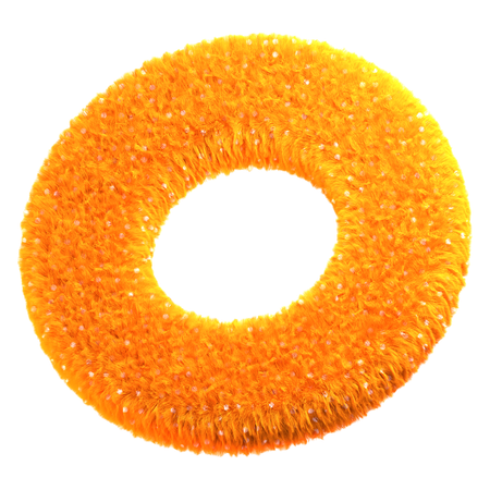 Circular Orange Cleaning Sponge  3D Icon