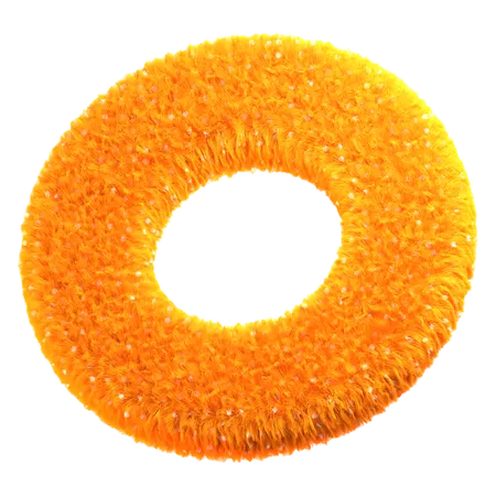 Circular Orange Cleaning Sponge  3D Icon
