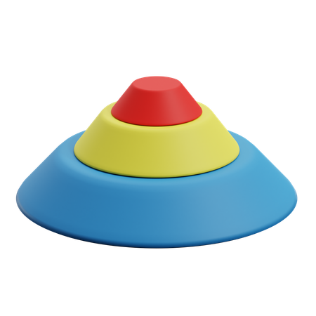 Circular Pyramid Chart  3D Icon