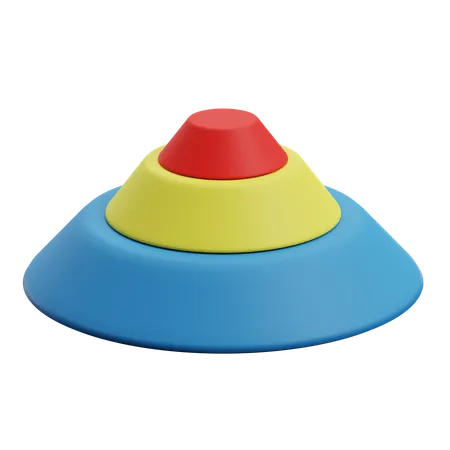 Circular Pyramid Chart  3D Icon