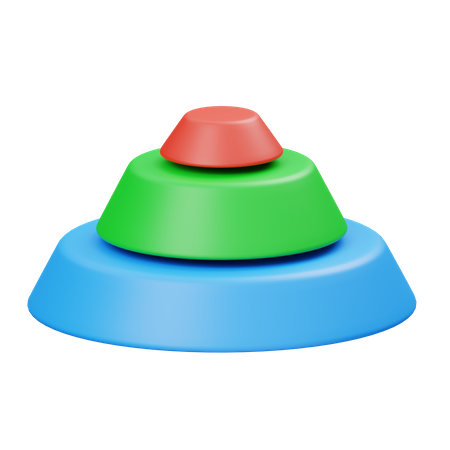 Circular Pyramid Chart  3D Icon