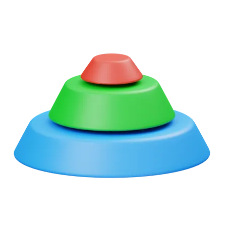 Circular Pyramid Chart  3D Icon