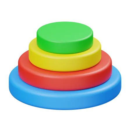 Circular Pyramid Graph  3D Icon