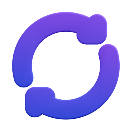 Circular Refresh Arrows  3D Icon