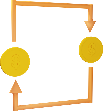 Circulation monétaire  3D Illustration