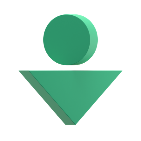 Circulo con triangulo  3D Icon