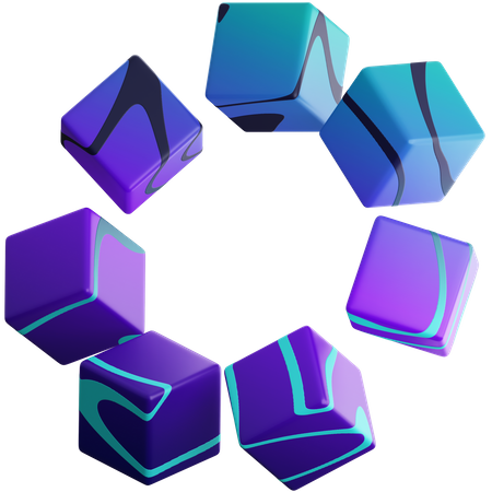 Círculo de cubo  3D Illustration