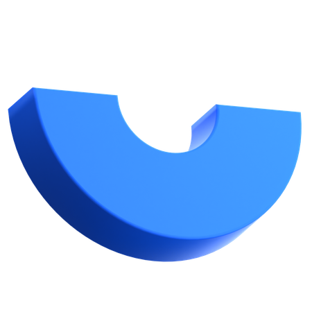 Meio círculo  3D Icon