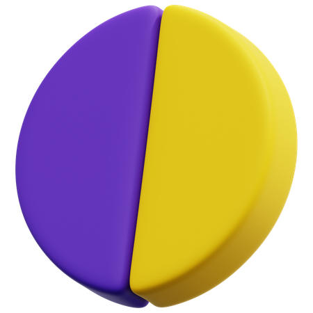 Círculo amarelo roxo  3D Icon