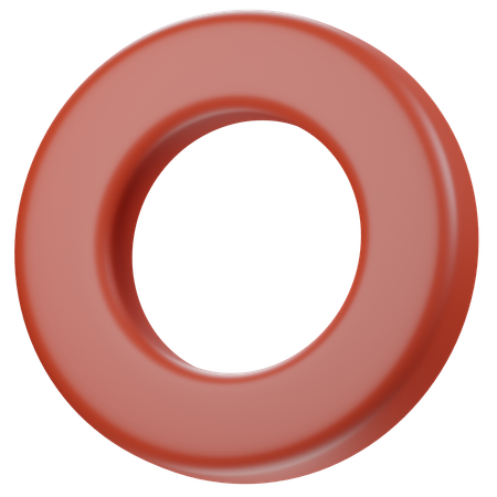 Círculo vermelho oco  3D Icon