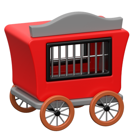 서커스 동물 케이지 왜건  3D Icon