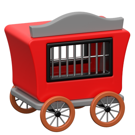 Circus animal cage wagon  3D Icon