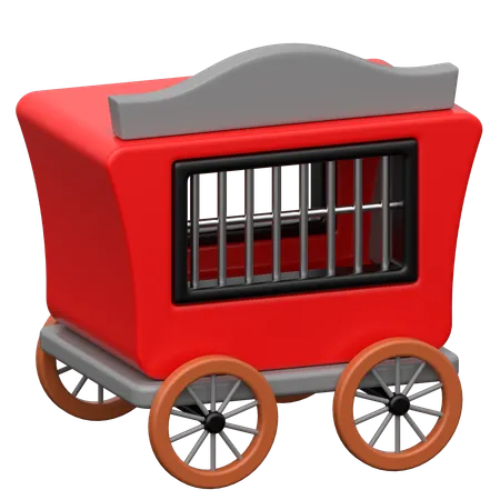 Circus animal cage wagon  3D Icon