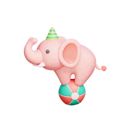 서커스 코끼리  3D Icon