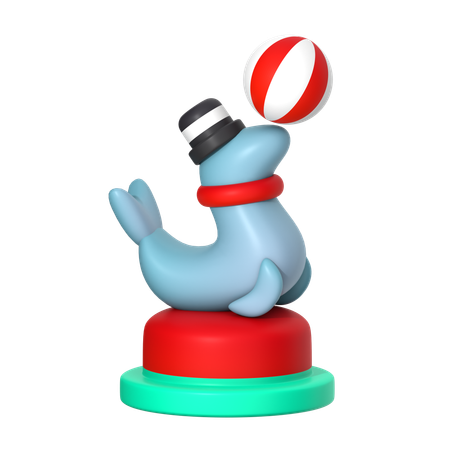 Circus Seal  3D Icon