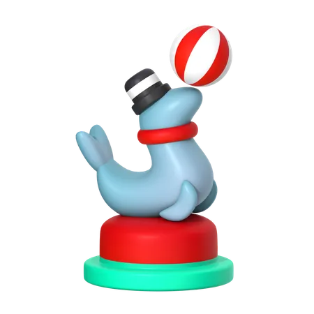 Circus Seal  3D Icon