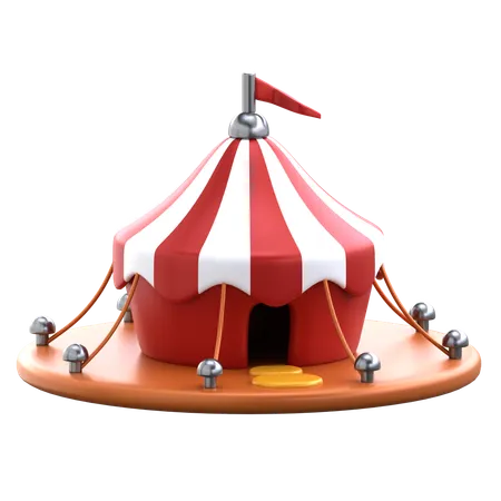 Circus Tent 3 D Circus Icon 3D Icon