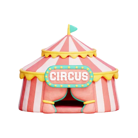 Circus Tent Carnival Amusement Park 3 D Rendering 3D Icon