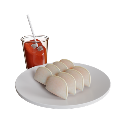 Cireng And Ice Tea  3D Icon