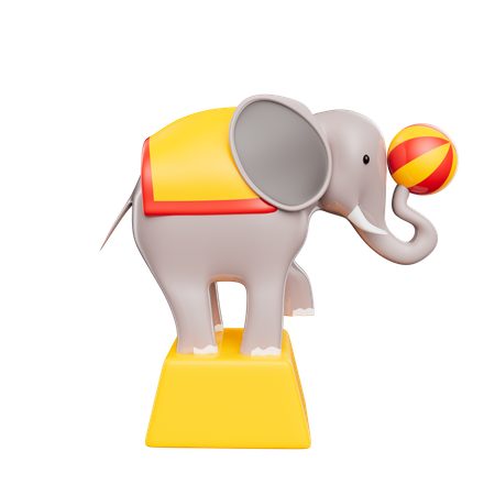 Éléphant de cirque  3D Icon