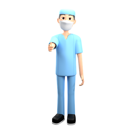 Cirujano masculino dando consejos  3D Illustration