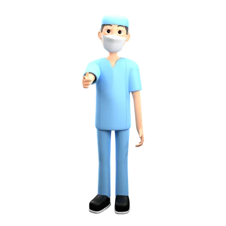 Cirujano masculino dando consejos  3D Illustration