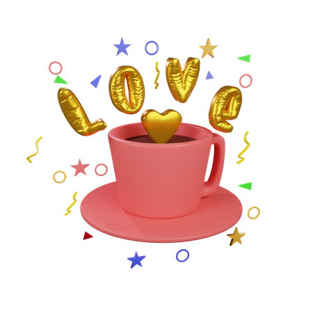Cita de café de san valentín  3D Icon