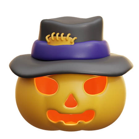 Citrouille avec chapeau  3D Icon