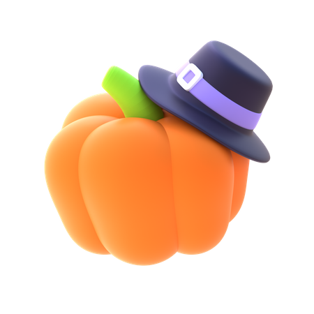 Citrouille avec chapeau  3D Icon