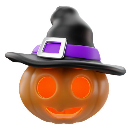 Citrouille avec chapeau  3D Icon