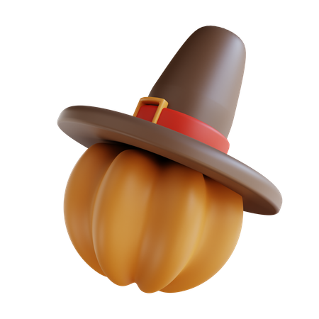 Citrouille et chapeau  3D Icon