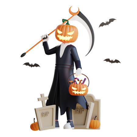 Jack O Lantern avec faux  3D Illustration