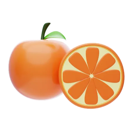 Orange Fruit 3 D Icon Fresh Fruit 3 D Icon 3D Icon