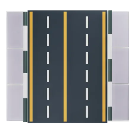 City Road Two Way  3D Icon