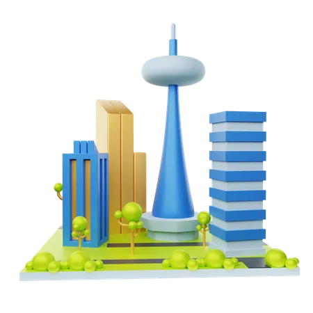 3 D Illustration Real Estate Cityscape 3D Icon