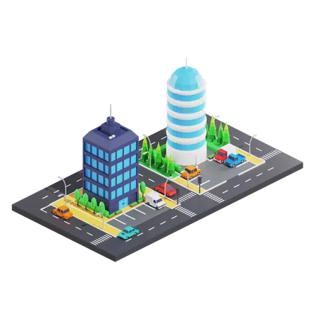 Cityscape Building  3D Illustration