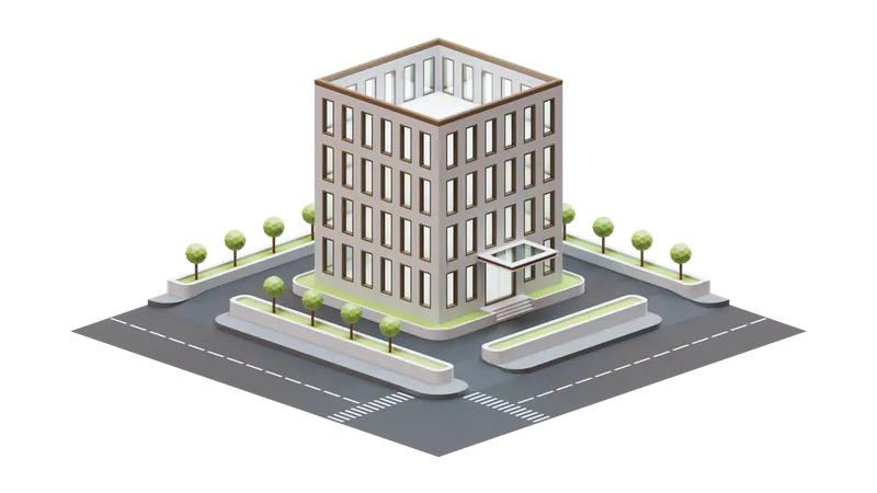 Building 3 D Render Illustration Element Suitable For Hotel Or Apartment 3D Illustration