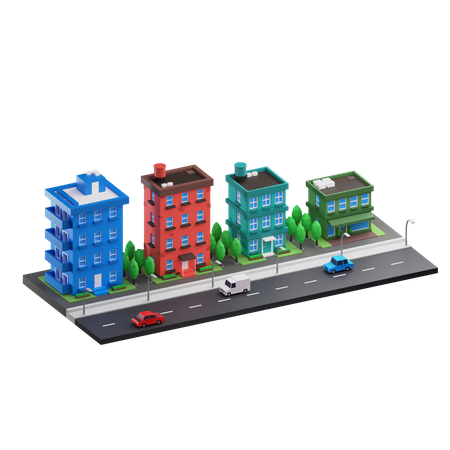 Cityscape Buildings  3D Illustration