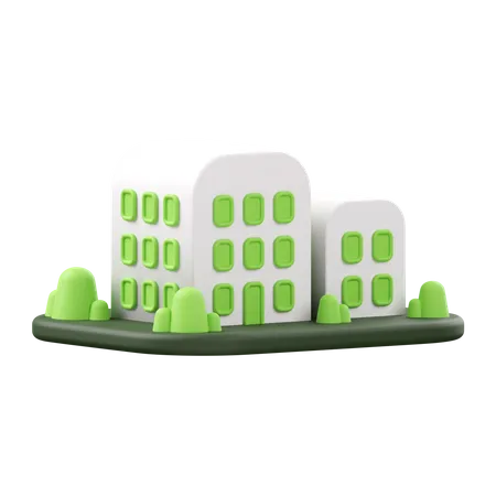 Ciudad verde  3D Icon