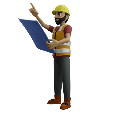 Civil Engineer  3D Illustration