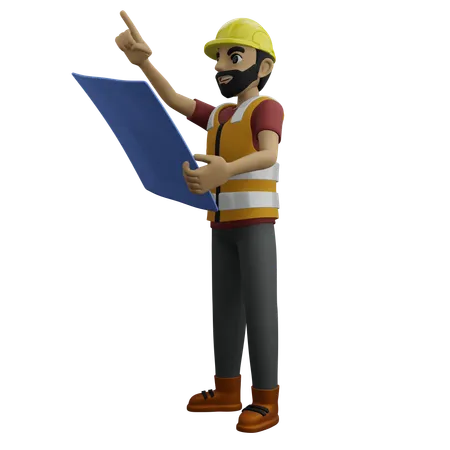 Civil Engineer  3D Illustration