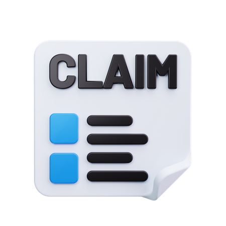 Claim Form  3D Icon
