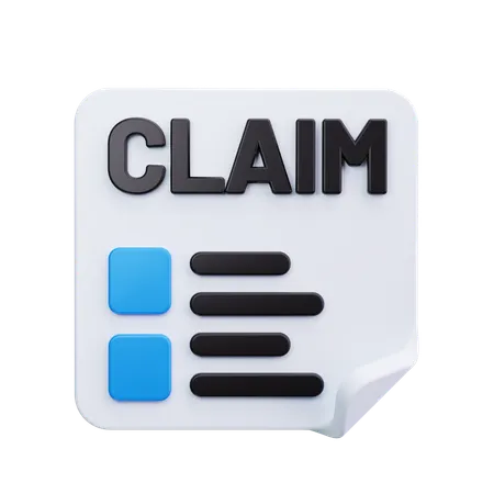 Claim Form  3D Icon