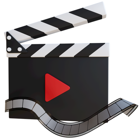 Clapper Board And Film Strip  3D Icon