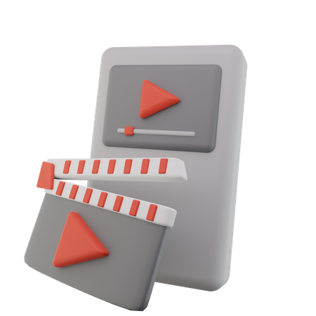 Clapper Board And Movie Player  3D Icon