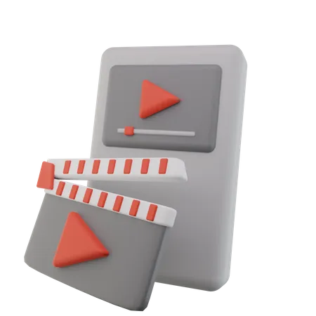 Clapper Board And Movie Player  3D Icon